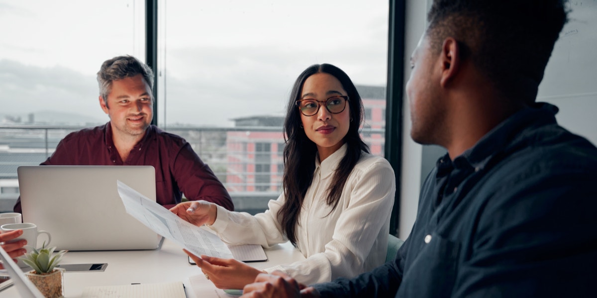 people sitting in a meeting