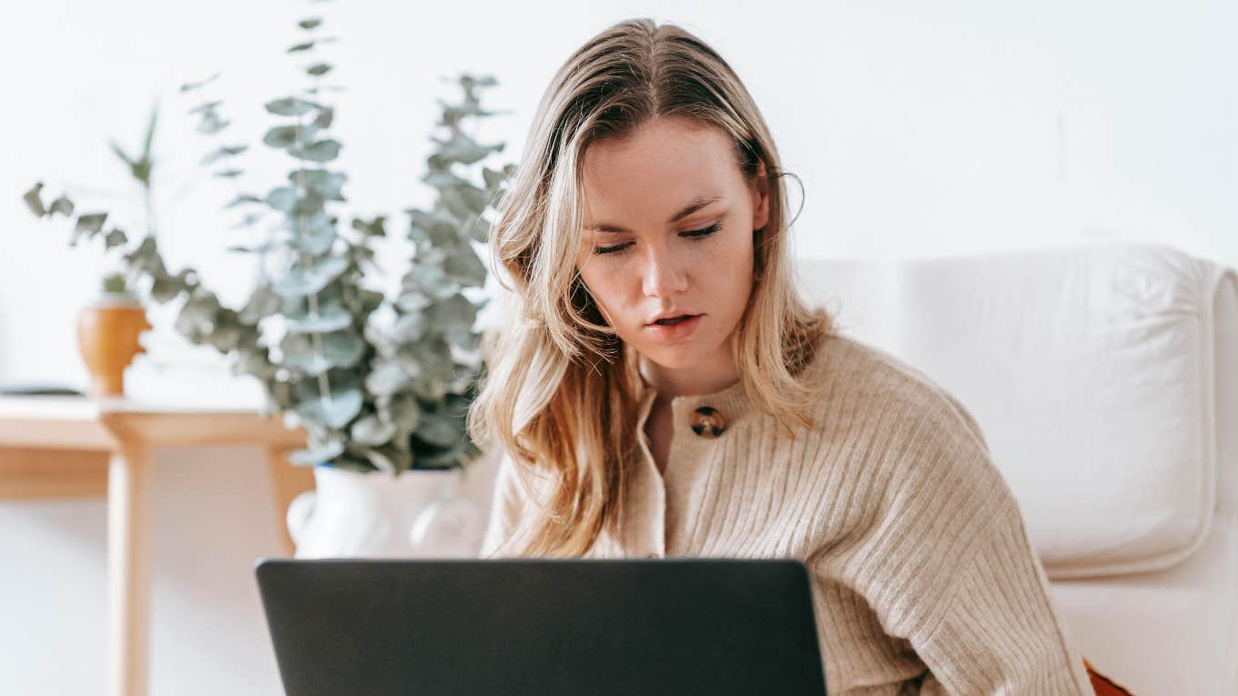 woman on computer