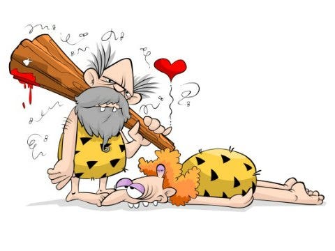 Is he a Neanderthal? caveman and cavewoman