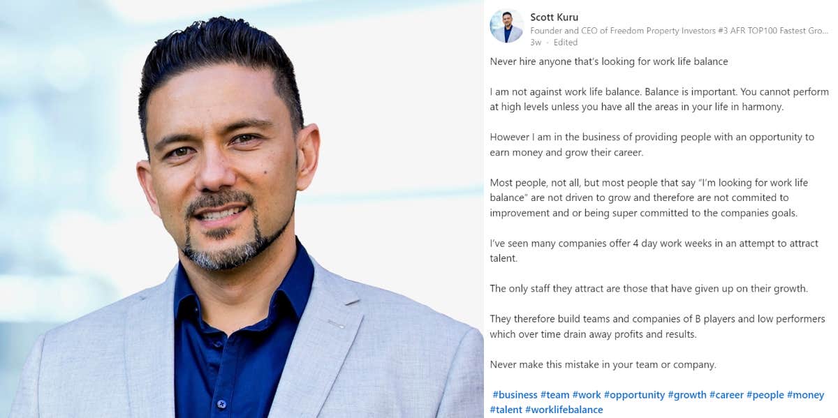 Scott Kuru LinkedIn post