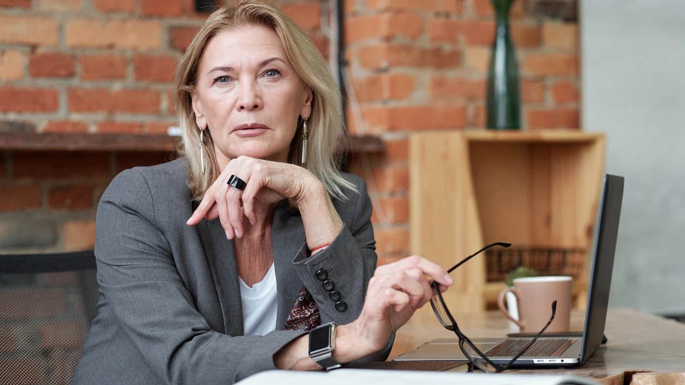 female CEO sitting at desk