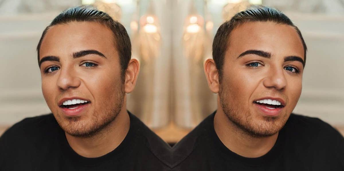 Only After A Life-Altering Surgery Was He Able To Feel Accepted Two side-by-side photographs of Chad Teixeria from the shoulders up, smiling to the camera.