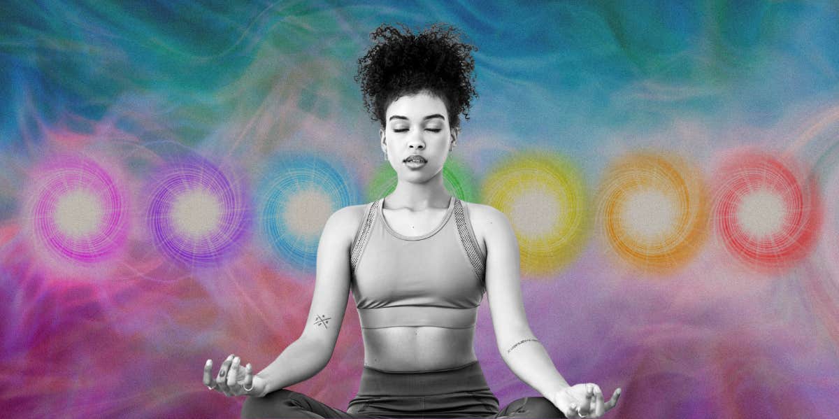 woman doing chakra meditation