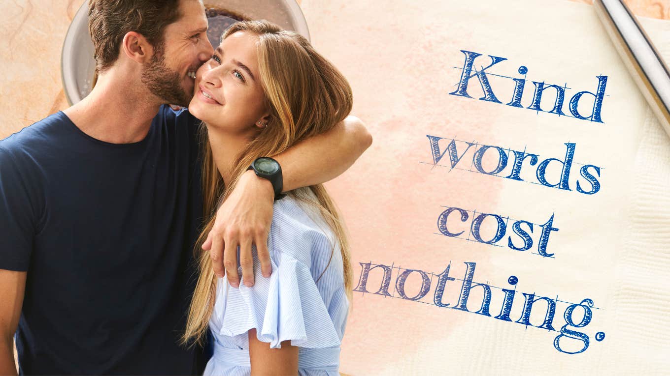 6 Language Tweaks That'll Immediately Improve Your Relationship man with his arm wrapped around wife