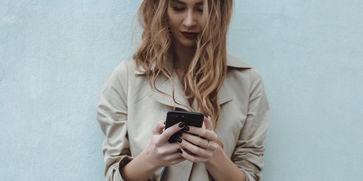 woman using phone