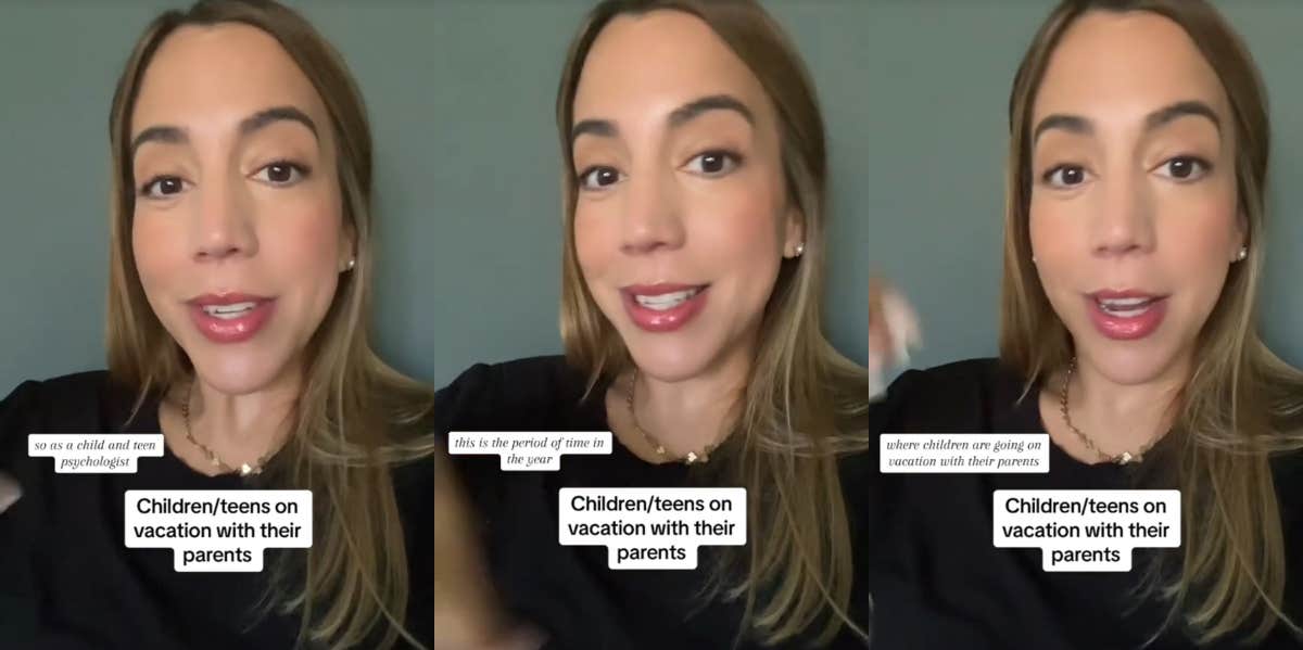 Dr. Erika Velez explaining vacation with kids on TikTok