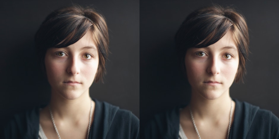 childhood trauma mirror image of short-haired woman