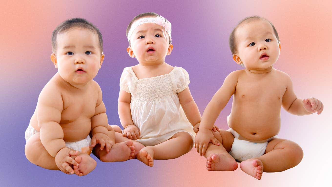 three asian babies