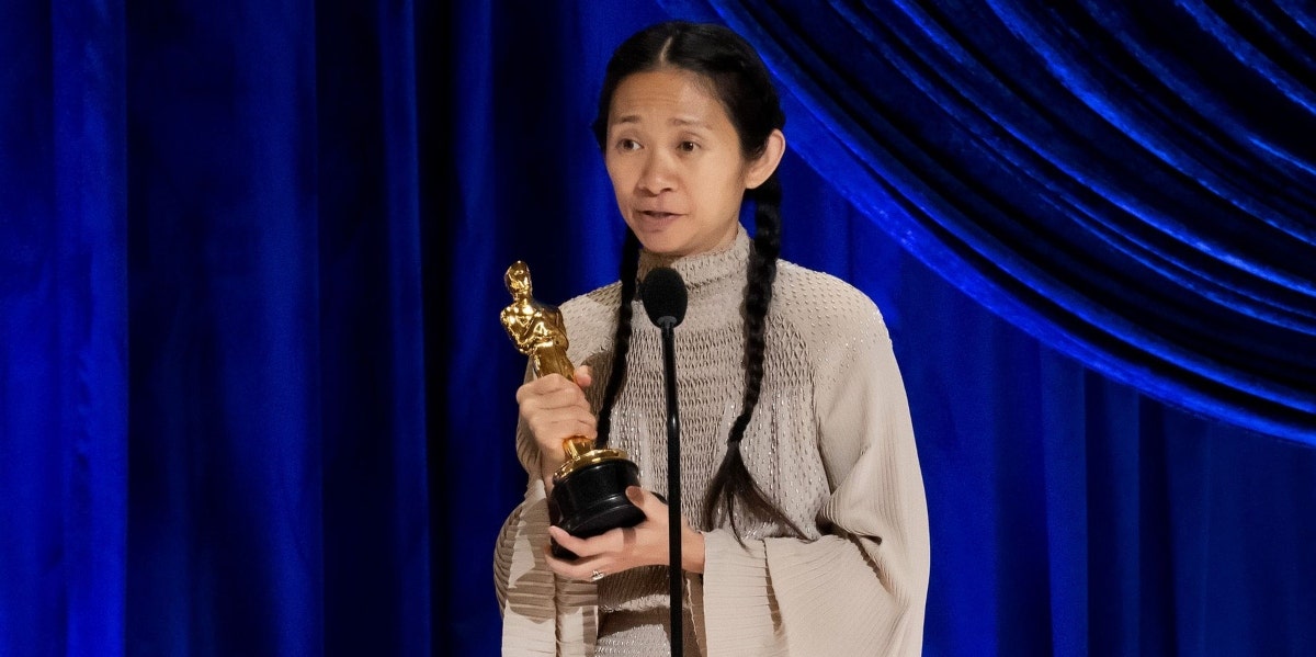 Chloé Zhao at the 2021 Oscars