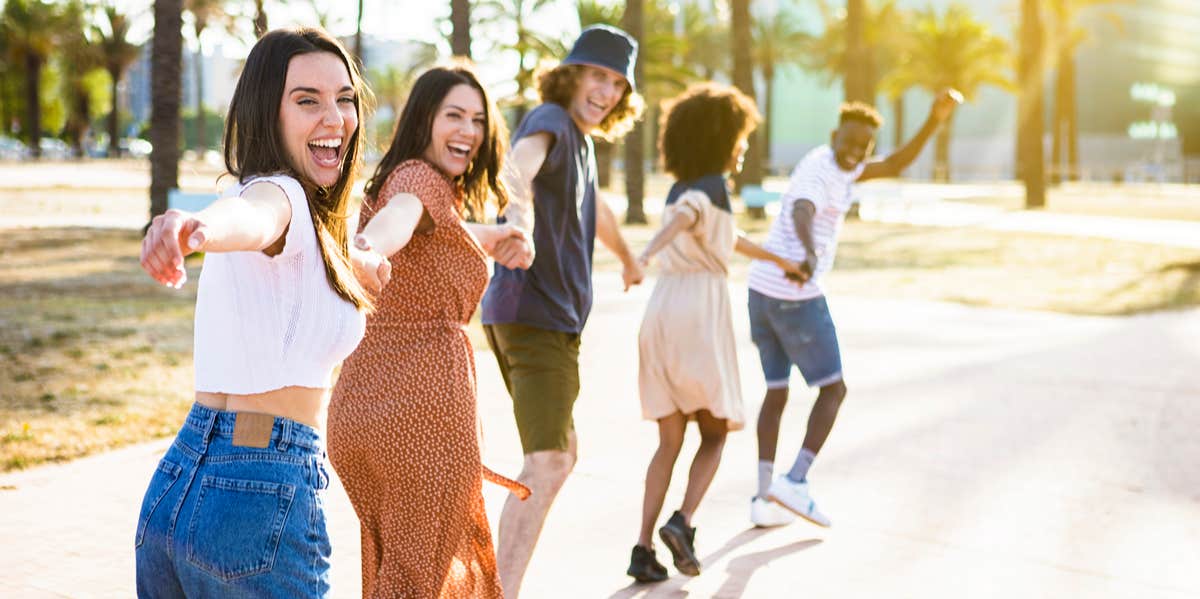 group of friends laughing