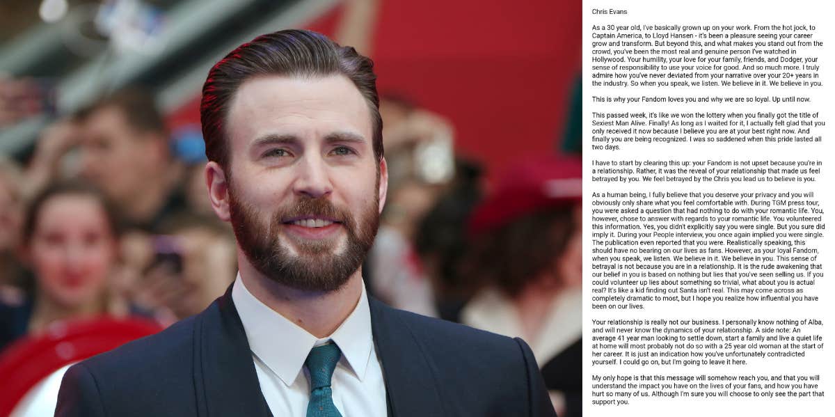 Chris Evans, fan letter