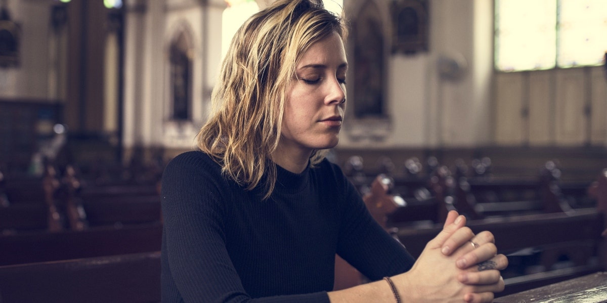 Christian woman praying