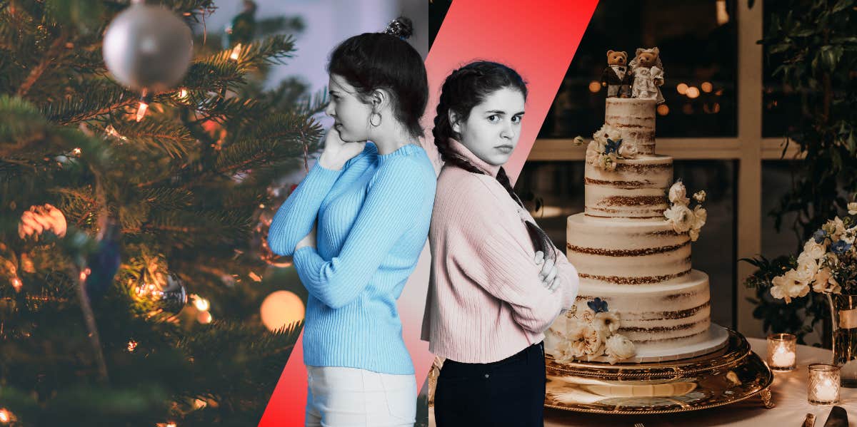 feuding women, christmas and wedding decor