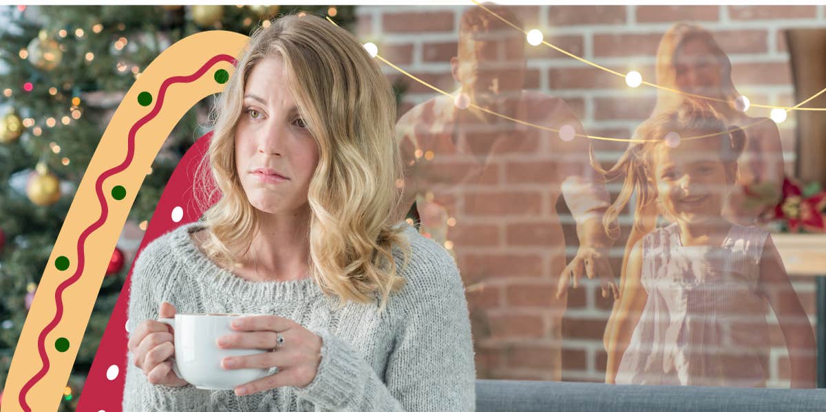 Woman sad during christmas