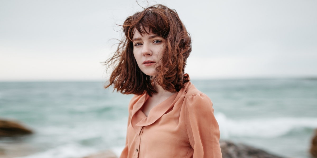 woman at a beach