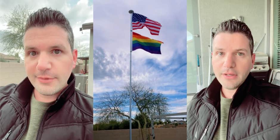 Couple Points Out Double-Standard After Getting Fined By Their HOA For Having A Pride Flag While Other Neighbors Are Flying An American Flag Jared Deluca