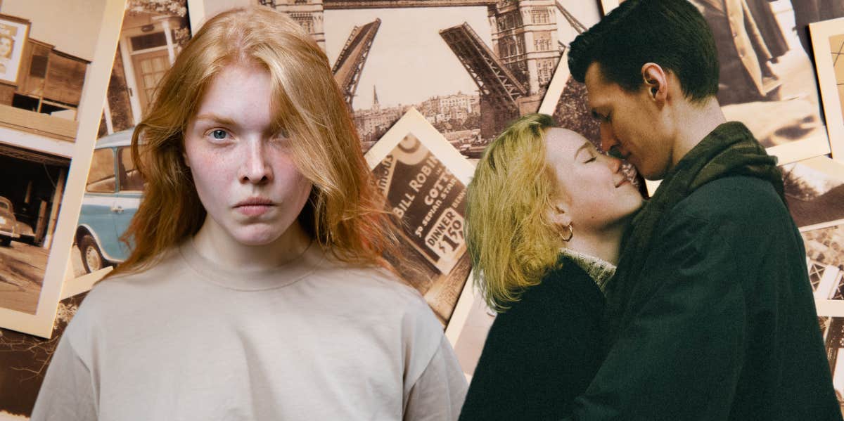 Woman Confronts Her Guy Best Friend For Taking Her Picture Out Of His Wallet & Replacing It With One Of His Girlfriend Woman angry, couple kissing, photo background