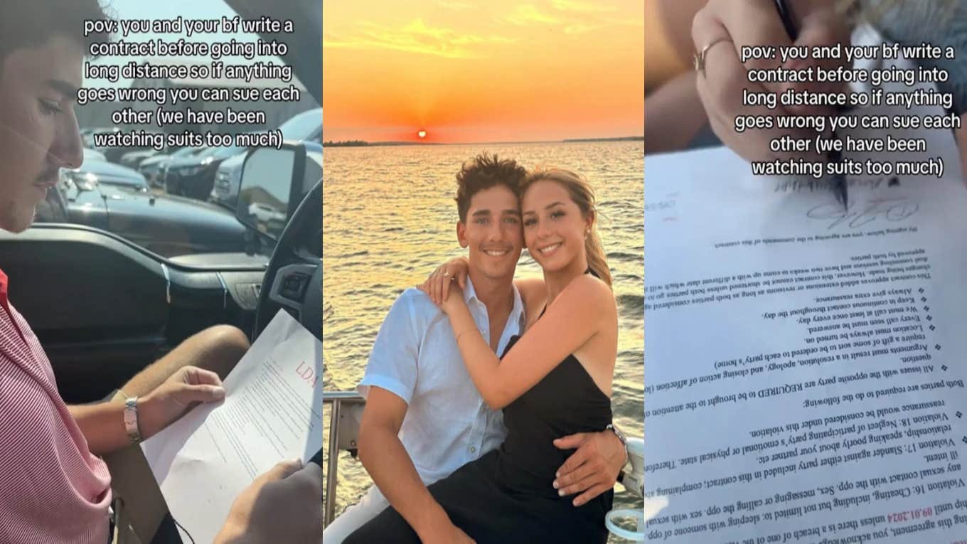 Couple Creates & Signs A Long-Distance Contract To Ensure Nothing Will Go Wrong Devon Motley, Geren Gathright, LDR contract