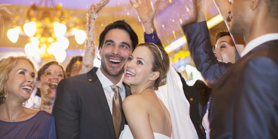 man and woman at wedding