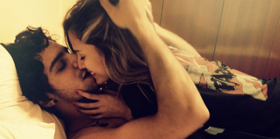 couple bed kissing couple bed kissing