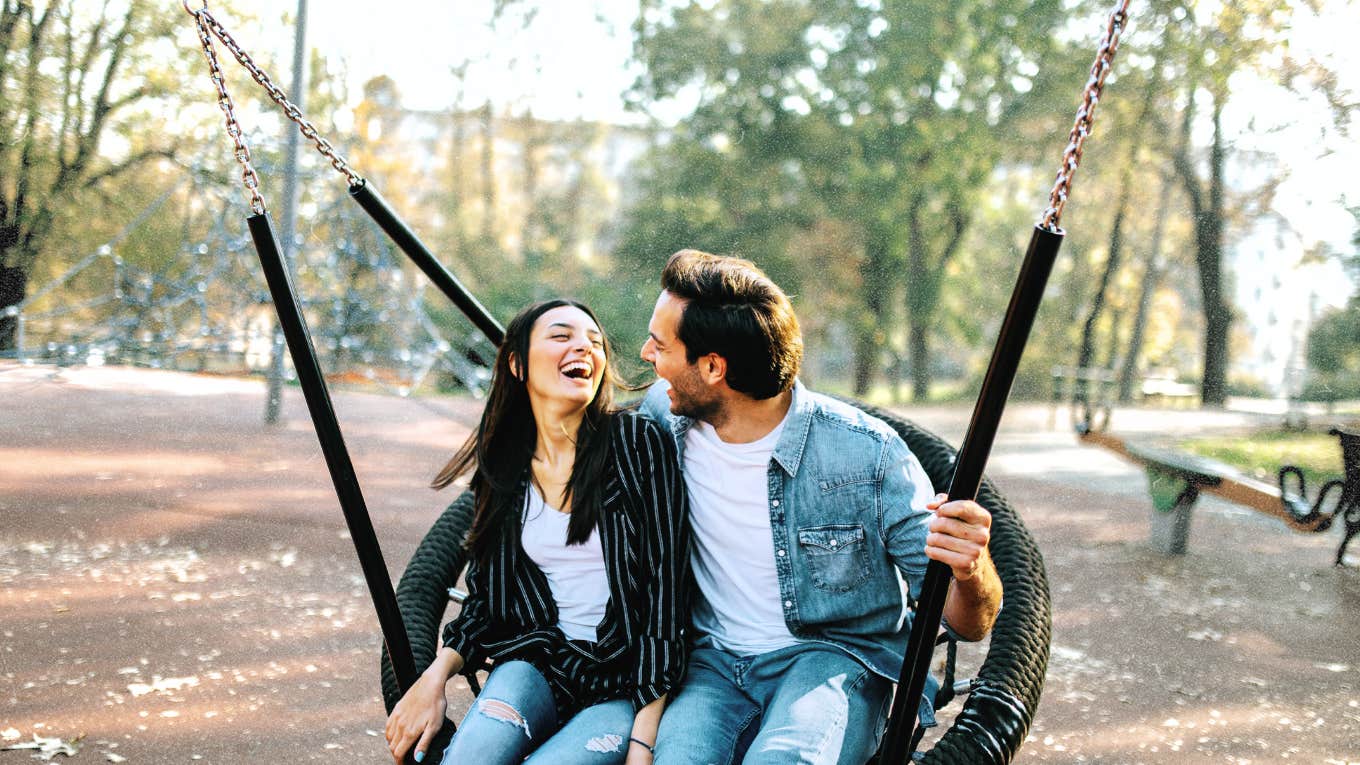Couple living their best lives swinging