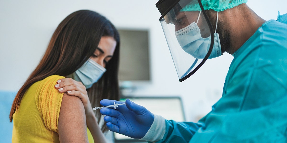 Covid-19 vaccine being administered