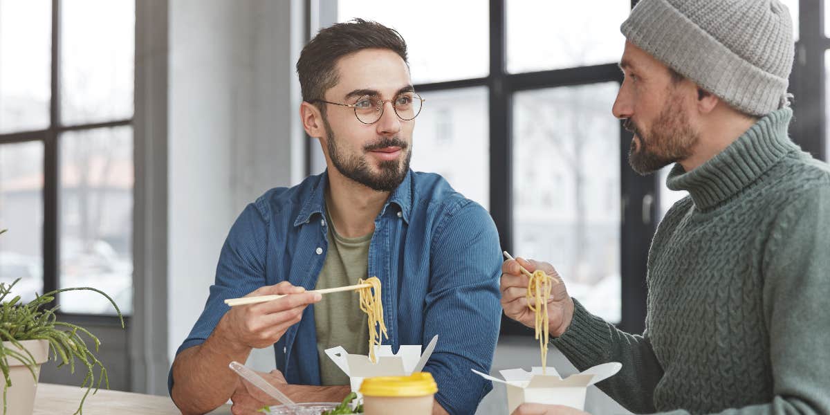 Man eating lunch