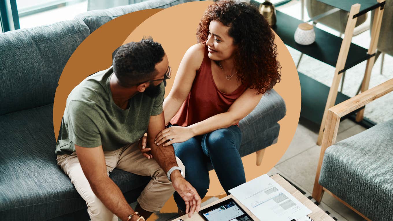 The 4 C's That Will Dramatically Improve Your Marriage Couple sitting together on couch
