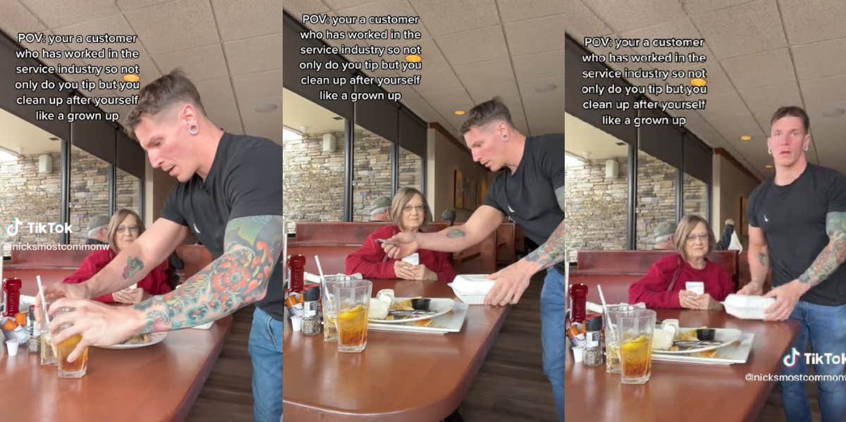 Customer Says He Tips & Cleans Up His Table Himself 'Like A Grown Up' Customer cleans his table