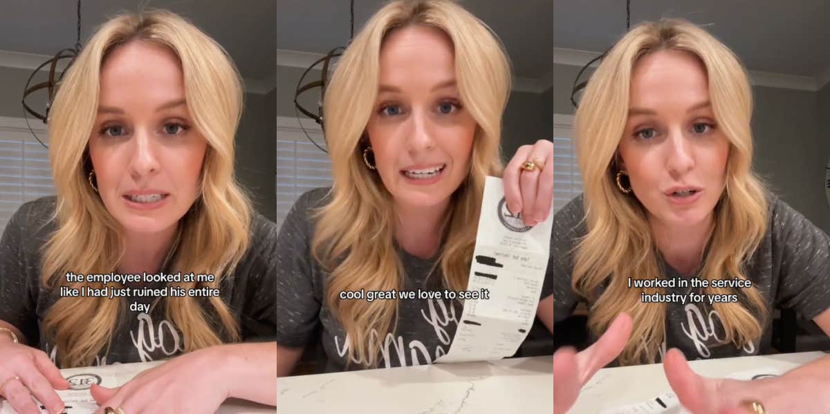Restaurant Added Automatic Gratuity To Customer's Pick-Up Order But Then Asked Her To Tip Two More Times tiktoker Morgan Huelsman