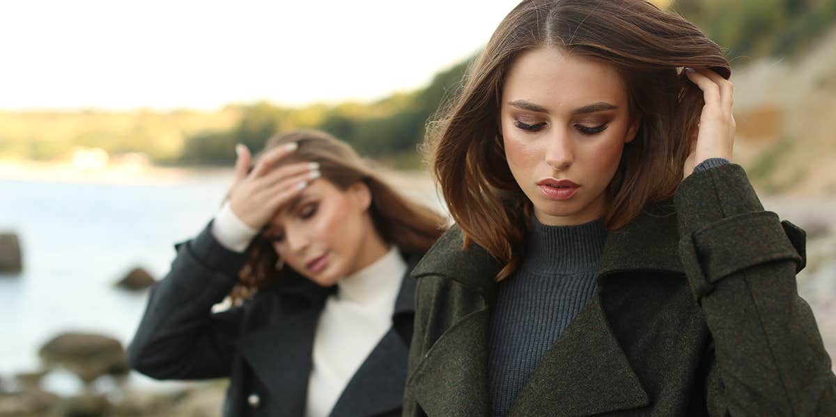 Woman Cuts Contact With Family After Girlfriend Not Invited To Sister's Wedding angry women walking away