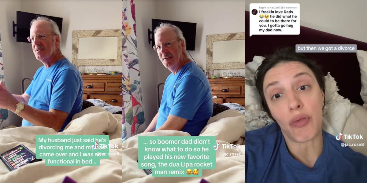 Dad consoles daughter after divorce TikTok