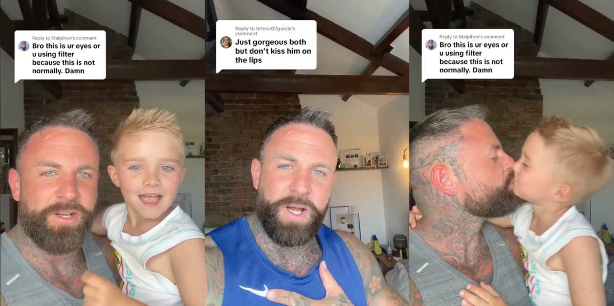 Dad Receives Criticism For Sharing Videos Of Him Kissing His Son On The Mouth Tom Leeds & his son