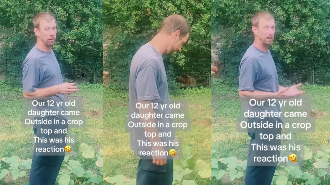 dad reacts to daughter's crop top