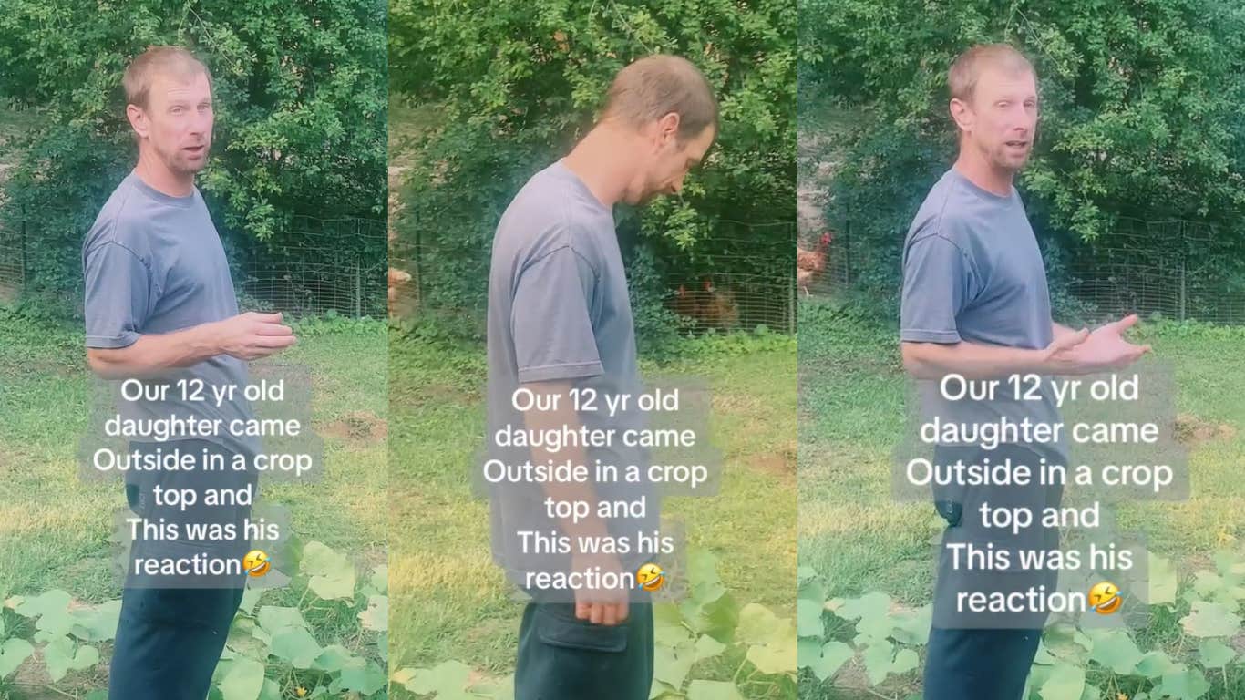 dad reacts to daughter's crop top