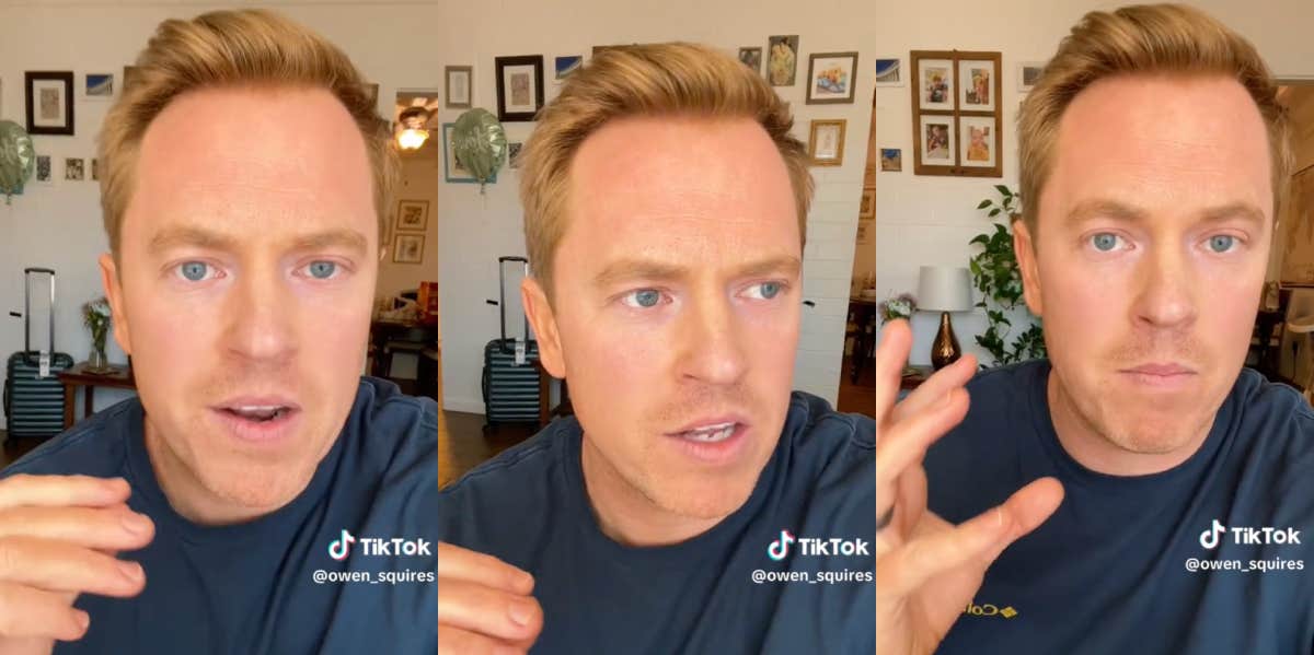 Dad Praised After Saying That He Refuses To Remove His Screaming Child During A Grocery Store Tantrum Owen Squires talking about his screaming child TikTok