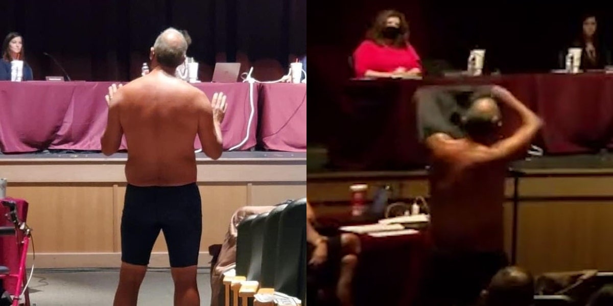 Texas Dad Strips Down At School Meeting Over Mask Mandates