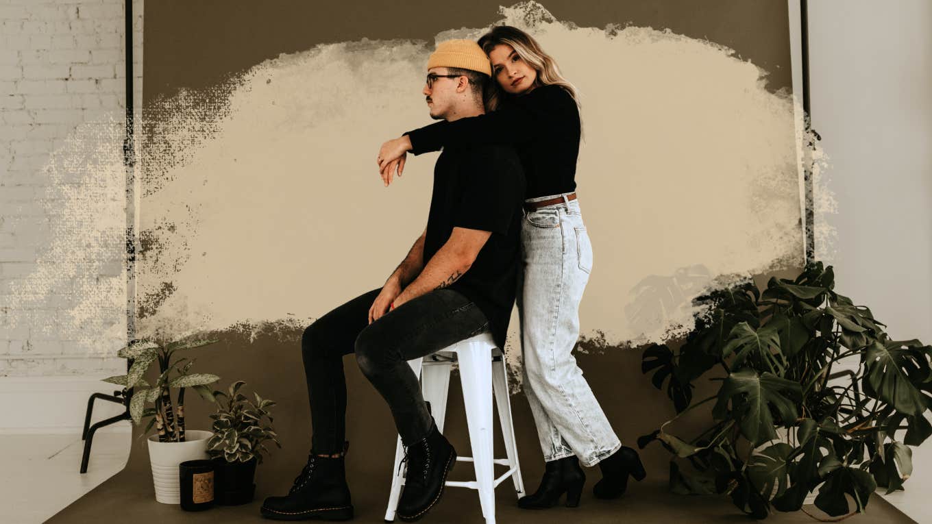 Couple at a photo studio