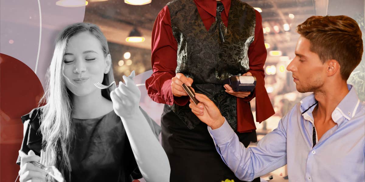 9 Honest Women Reveal Whether They Expect A Man To Pay On The First Date Man paying waitress for dinner
