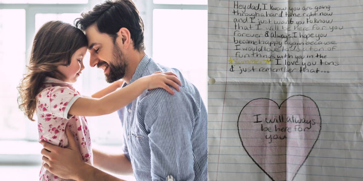 Dad Struggling After Divorce Receives Comforting Letter From His Young Daughter dad, daughter, letter