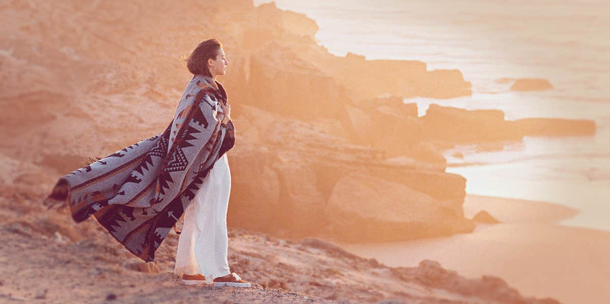 woman on a beach