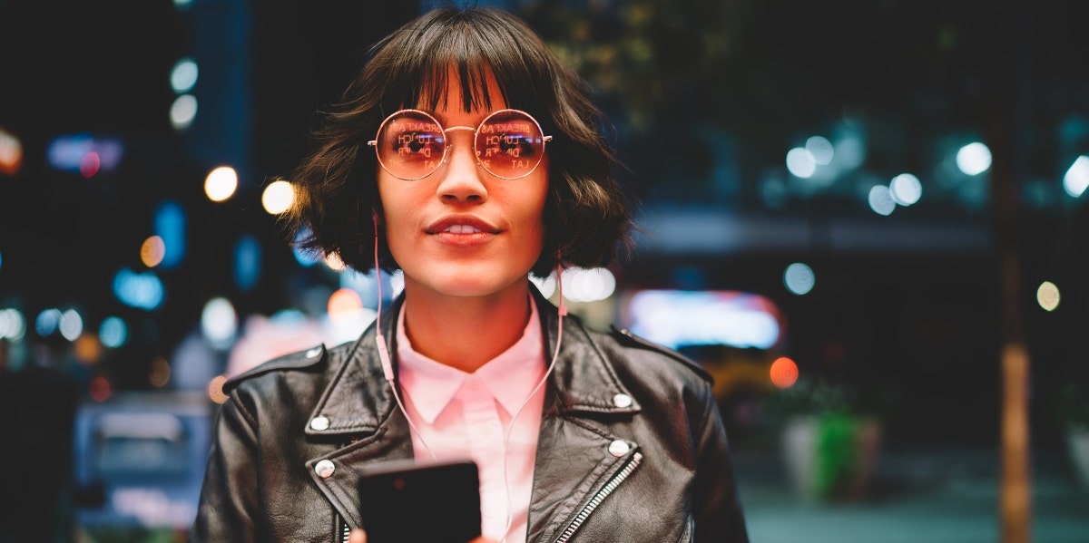 woman with glasses