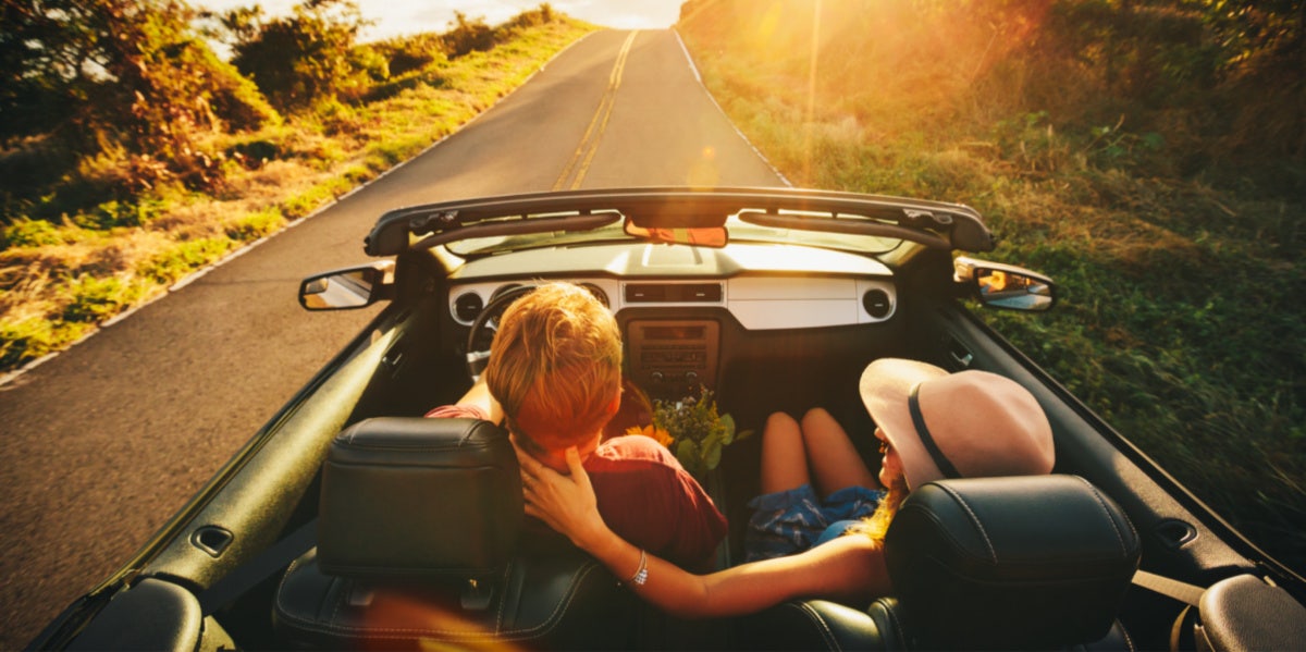 woman and man in car 