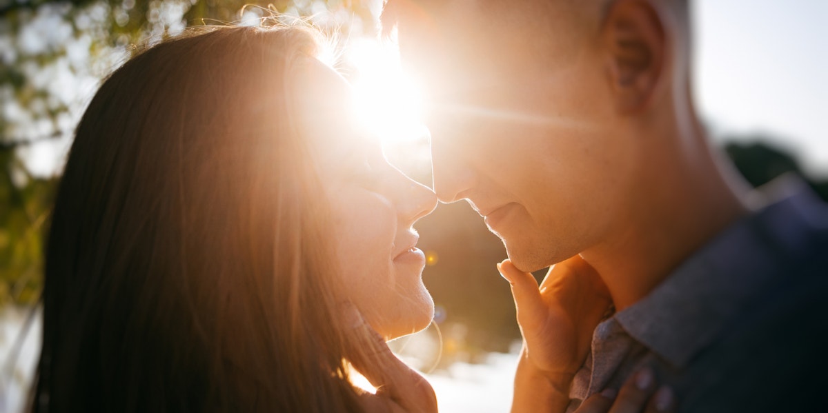 woman and man embracing