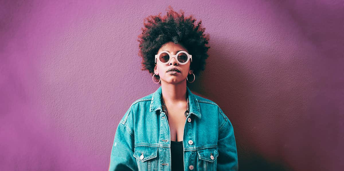 woman with jean jacket