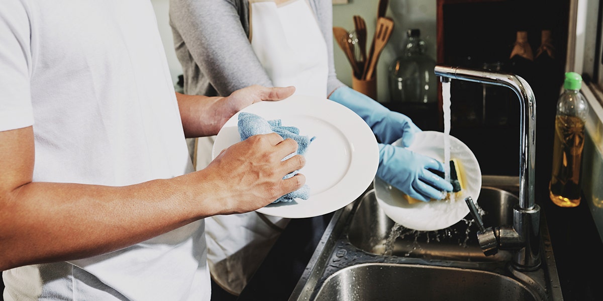 person doing dishes