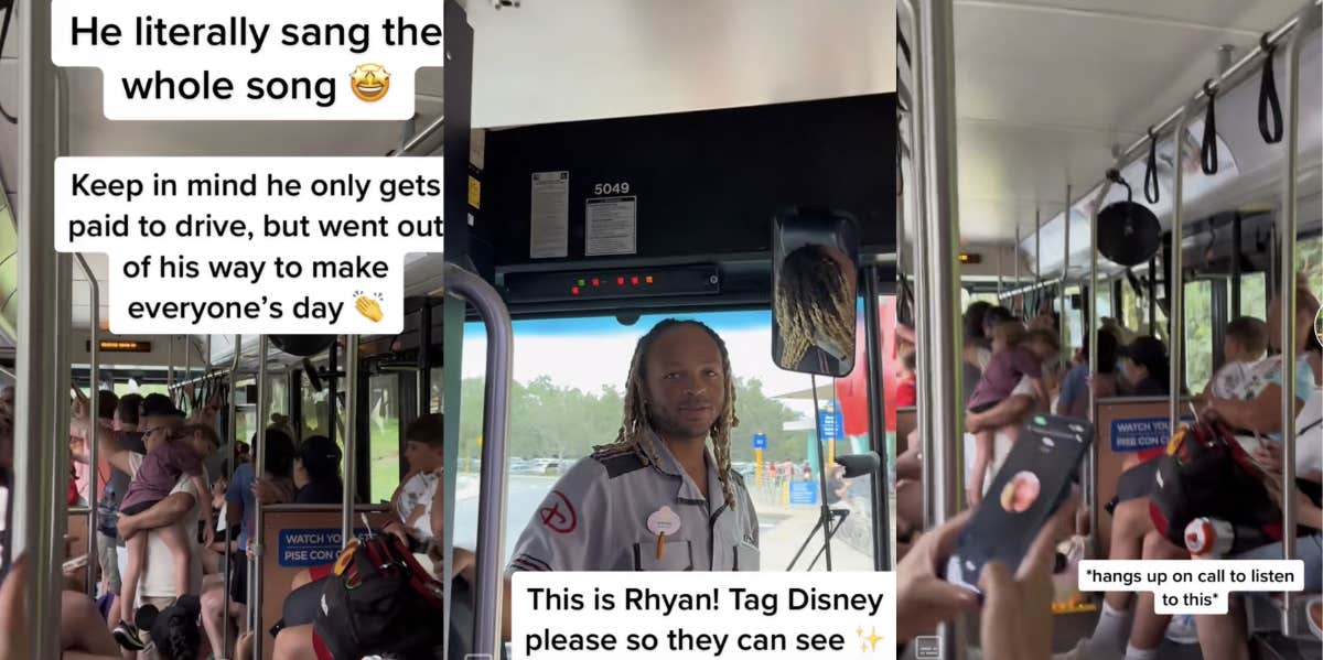 Disney Bus Driver Sings And Cracks Jokes To Passengers After A Long Day At The Parks Disney world bus driver TikTok