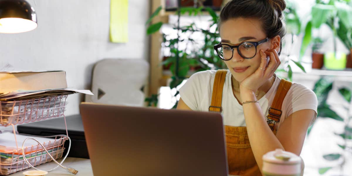 woman working at her computer