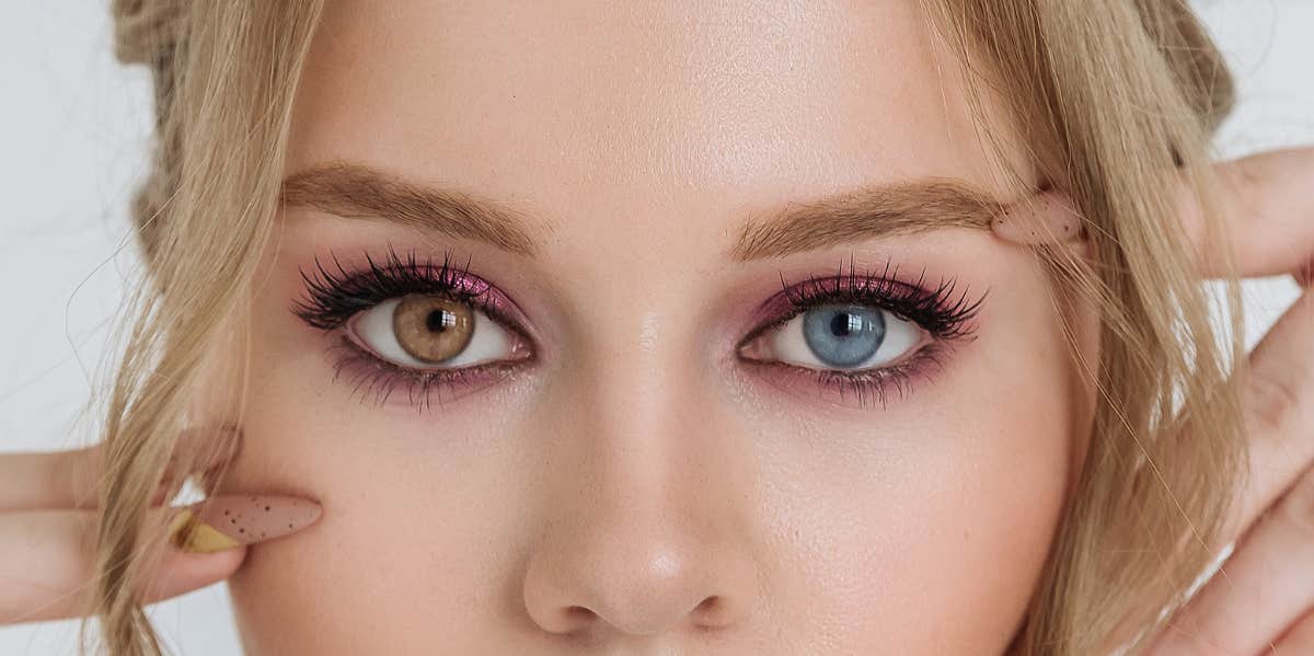 Can Your Eyes Change Color? woman with one brown eye and one blue eye