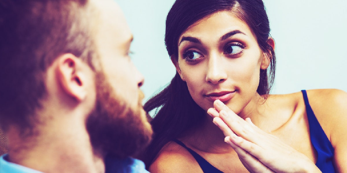 woman talking to man